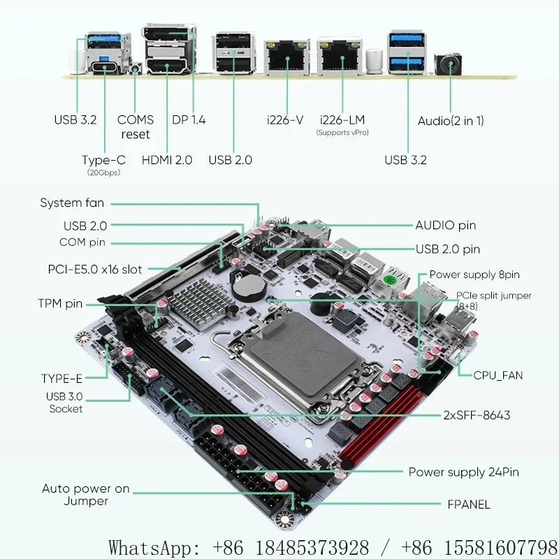 Placa-Mãe Mini ITX NAS LGA1700 - Nas Motherboard 8 Sata Mini Itx avaliação e preço
